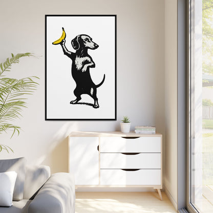 Dackel mit Banane – Banksy-inspirierter Art Print