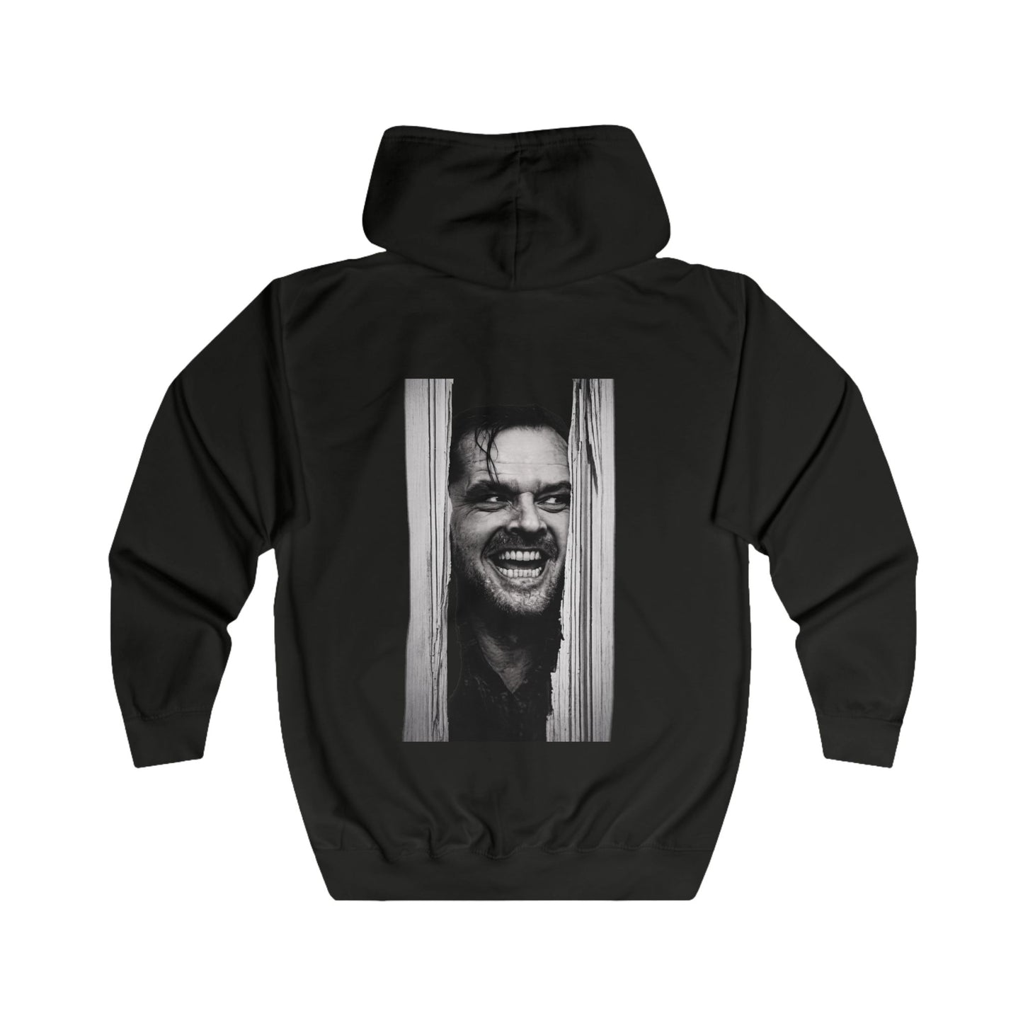 Shining Jack Torrance Zip Hoodie – Jack Nicholson Kult-Horror Motiv, Schwarz-Weiß Filmklassiker für Fans