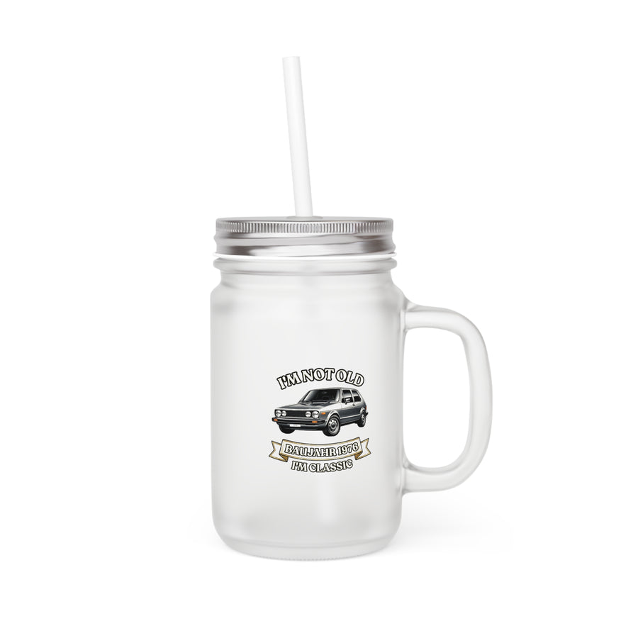 Born in 1976 Mason Jar – 50th Birthday Gift | VW Golf