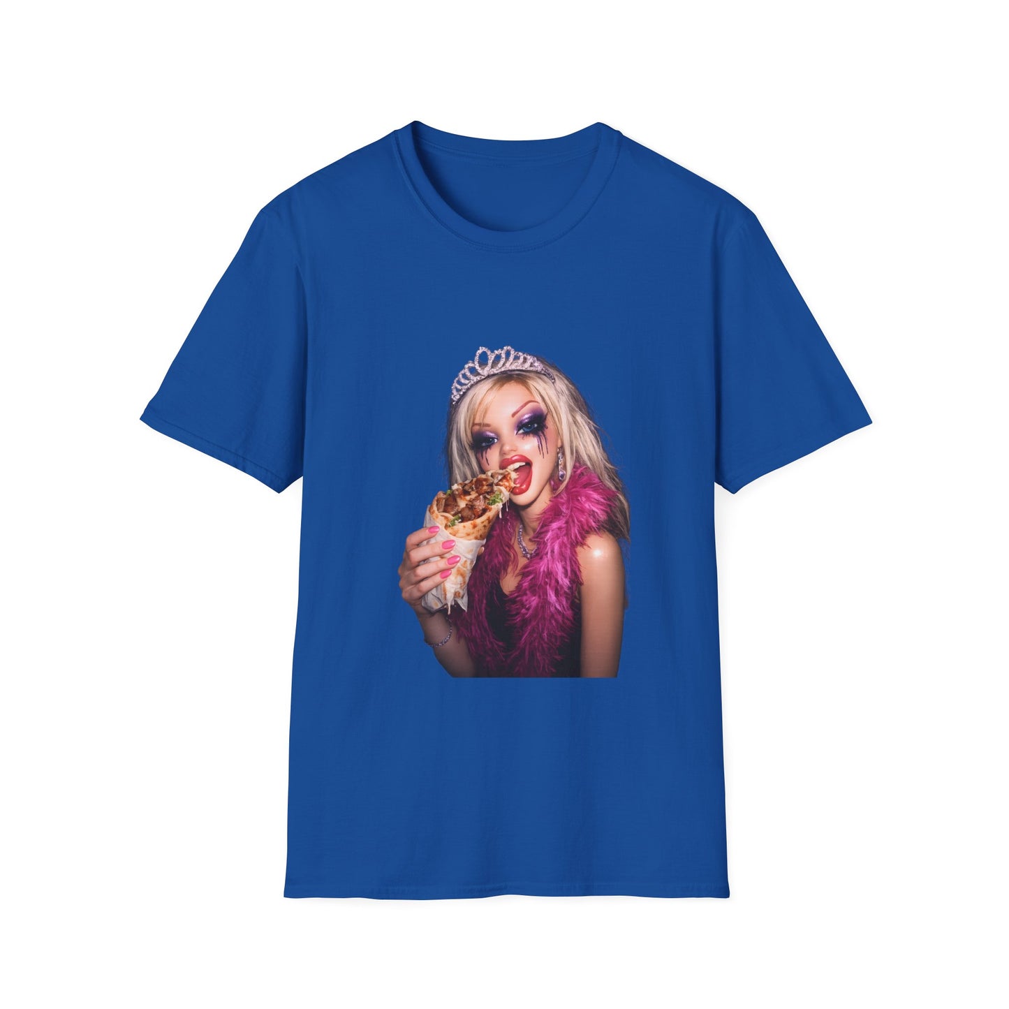 Lustiges Barbie Meme T-Shirt Blau – Puppe mit Tiara und Döner, True Insights