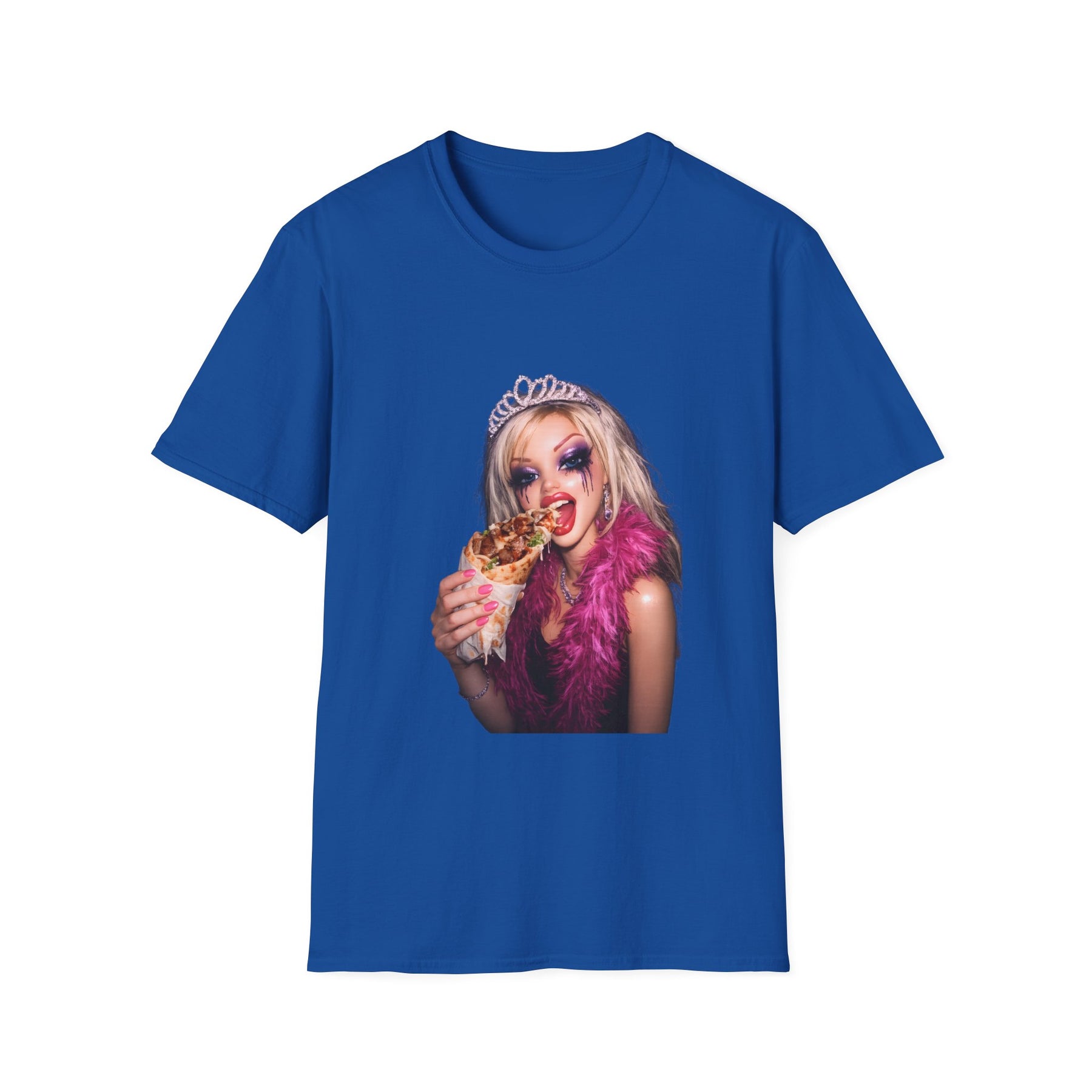Lustiges Barbie Meme T-Shirt Blau – Puppe mit Tiara und Döner, True Insights