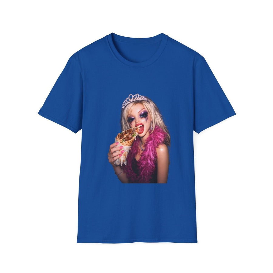 True Insights T-Shirt Plastik trifft Döner Puppen-Meme in Royalblau, humorvolles Meme-Shirt zum Kombinieren