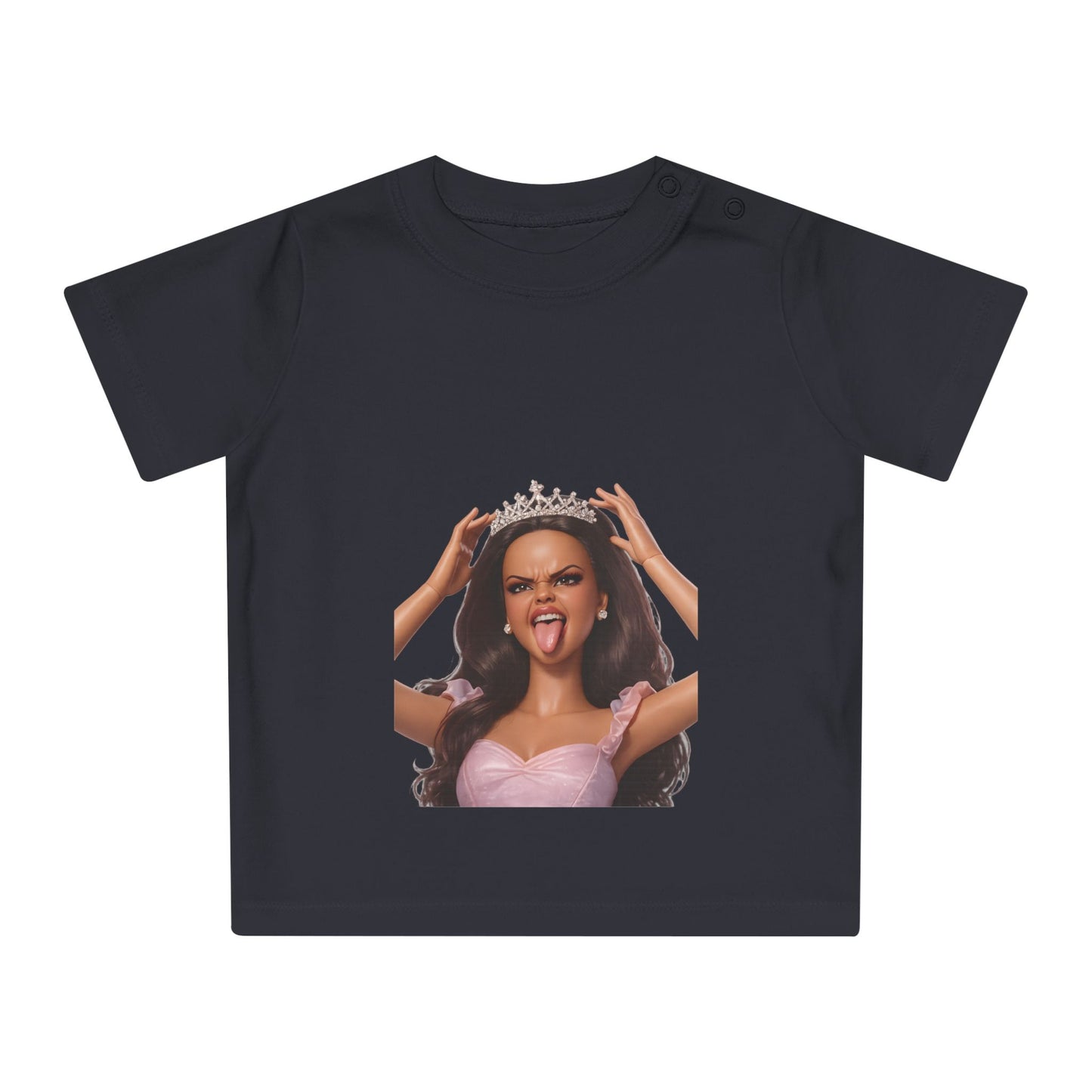 Barbicore Baby T-Shirt – Freche Prinzessin mit Krone & Zunge raus | Lustiges Diva-Motiv für Babys & Kleinkinder