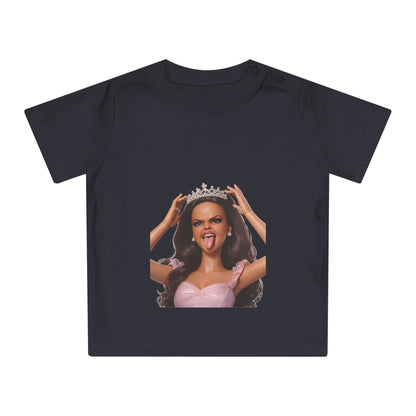 Barbicore Baby T-Shirt – Freche Prinzessin mit Krone & Zunge raus | Lustiges Diva-Motiv für Babys & Kleinkinder
