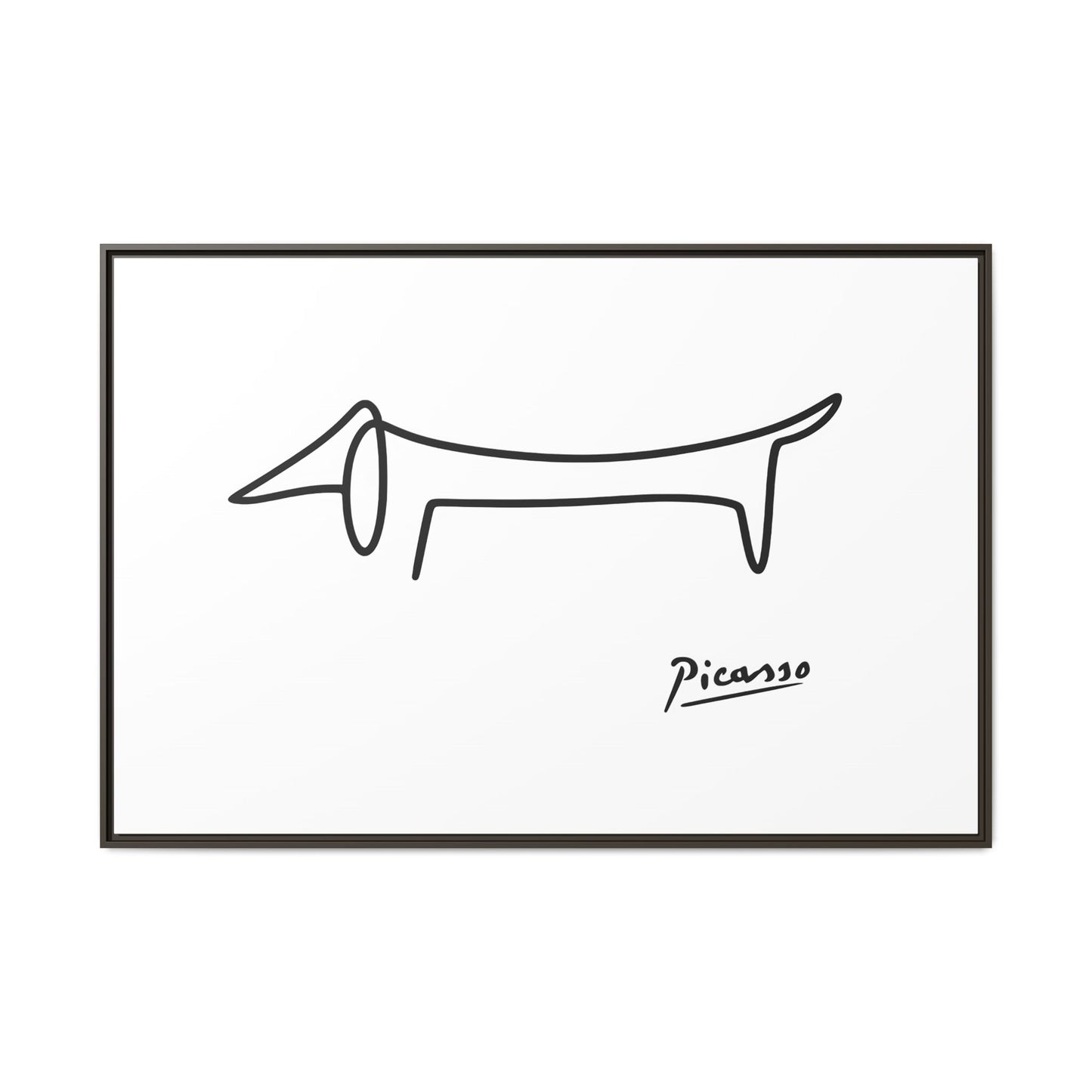 Picasso-Dackel Line-Art Leinwand | Minimalistisches Wandbild | Modernes Hunde-Kunstwerk