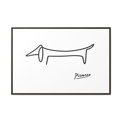 Picasso-Dackel Line-Art Leinwand | Minimalistisches Wandbild | Modernes Hunde-Kunstwerk