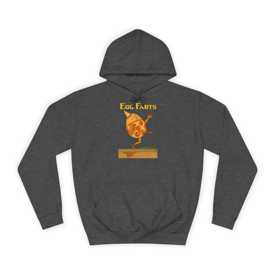 True Insights Egg Farts Hoodie – Surreales Retro-Ei-Motiv in Charcoal