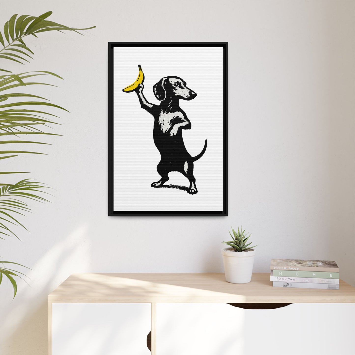 Dackel mit Banane – Banksy-inspirierter Art Print