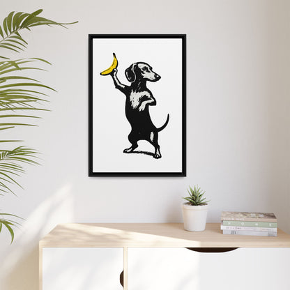 Dackel mit Banane – Banksy-inspirierter Art Print