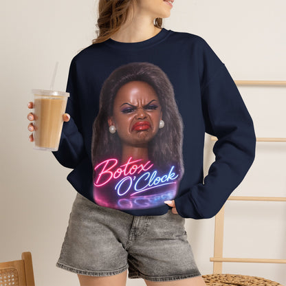 Botox O'Clock T-Shirt Damen Herren – Lustiges Neon Meme Statement Shirt Geschenk für Beauty Fans