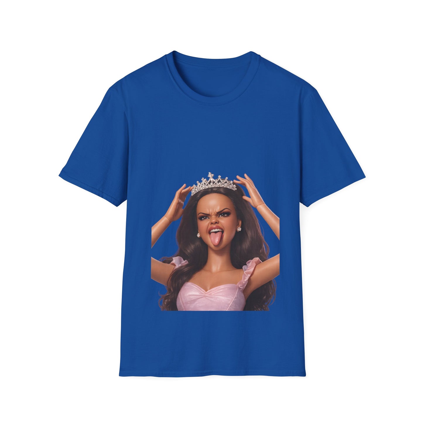 Barbicore T-Shirt Unisex – Freche Puppen-Prinzessin mit Krone & Zunge raus, Pink Aesthetic Statement Shirt