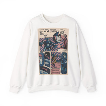 Sweatshirt – Retro Space Comic Sweatshirt – Captain Ozone „Ground Control“ Edition | True Insights Design mit Humor