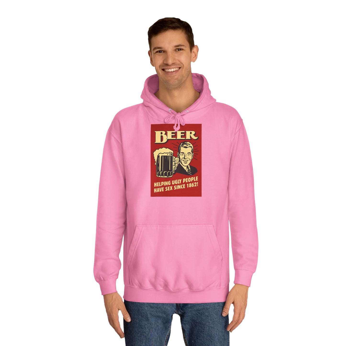 BEER Hoodie Retro Vintage Bier Spruch - Helping Ugly People - Lustiges Geschenk für Bierliebhaber, Party & Herren