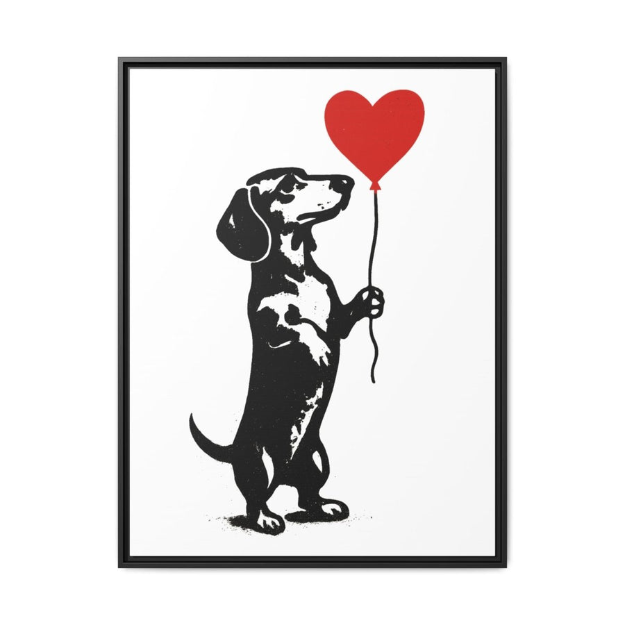 Canvas Bild – Dackel mit Herzballon-True Insights