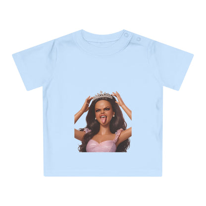 Barbicore Baby T-Shirt – Freche Prinzessin mit Krone & Zunge raus | Lustiges Diva-Motiv für Babys & Kleinkinder