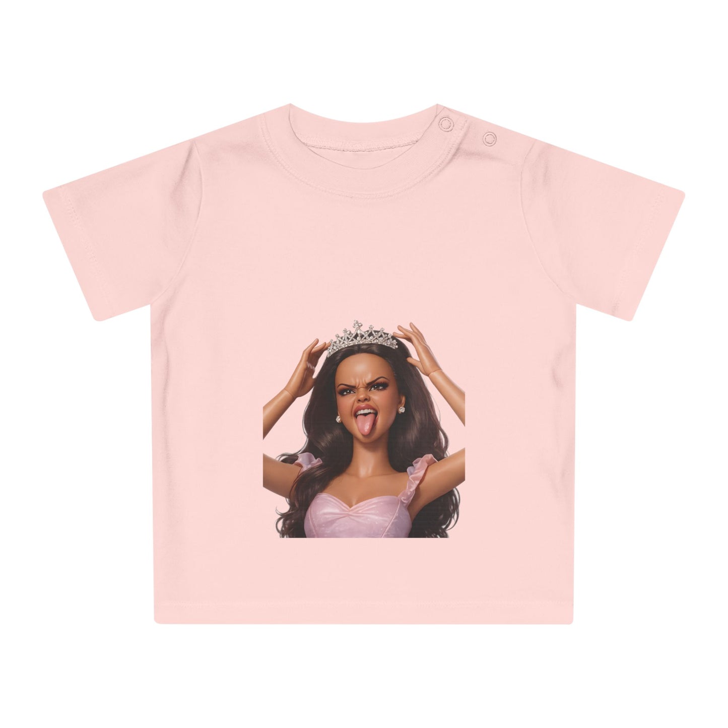 Barbicore Baby T-Shirt – Freche Prinzessin mit Krone & Zunge raus | Lustiges Diva-Motiv für Babys & Kleinkinder