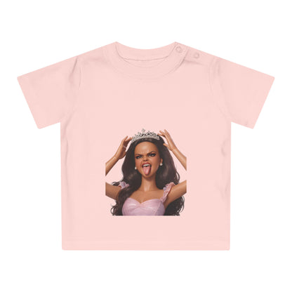 Barbicore Baby T-Shirt – Freche Prinzessin mit Krone & Zunge raus | Lustiges Diva-Motiv für Babys & Kleinkinder