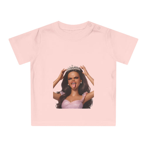 Barbicore Baby T-Shirt – Freche Prinzessin mit Krone & Zunge raus | Lustiges Diva-Motiv für Babys & Kleinkinder
