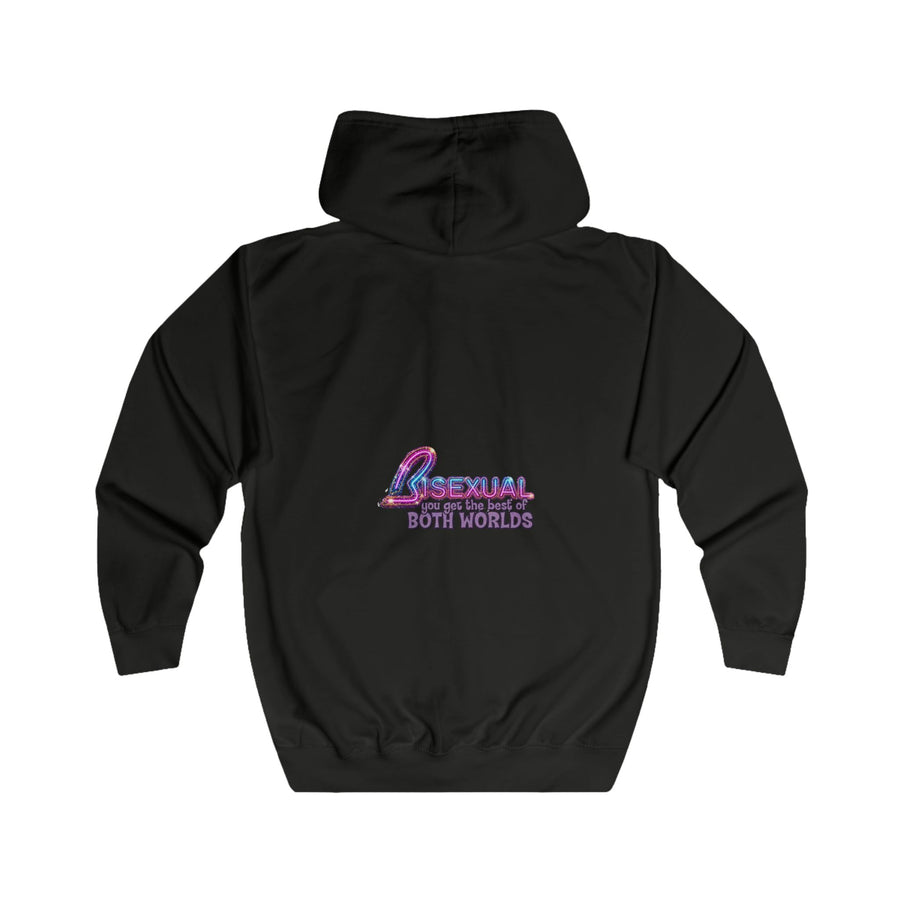 Bisexual – Best of Both Worlds Zip-Hoodie – Glitter-motief voor Bi Pride en CSD