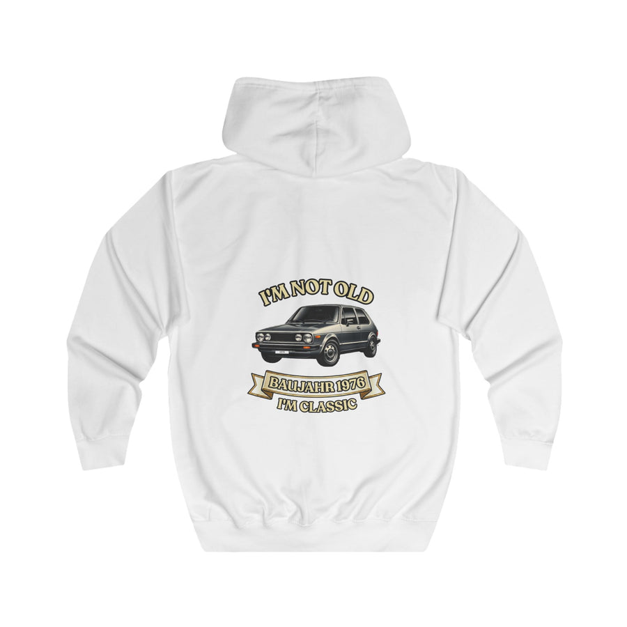 Born in 1976 Zip Hoodie – 50th Birthday Gift | Classic Car