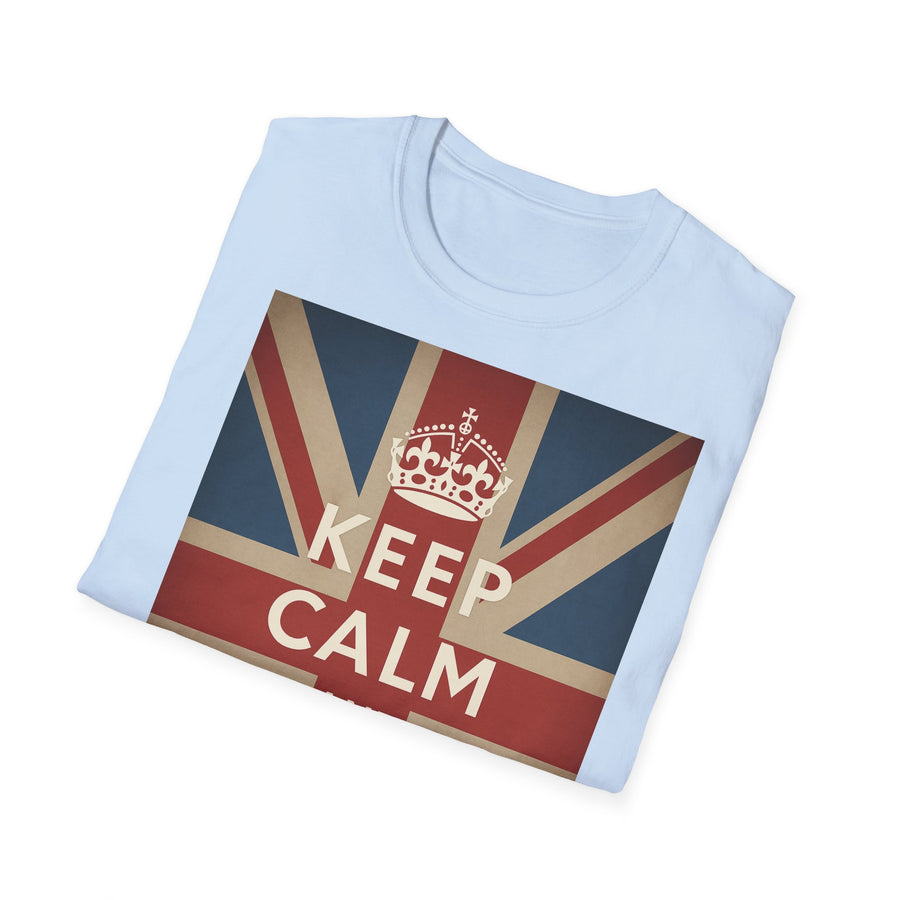 True Insights T-Shirt Keep Calm and Carry On Union Jack Vintage Print im Detail, britische Flagge, Unisex Shirt