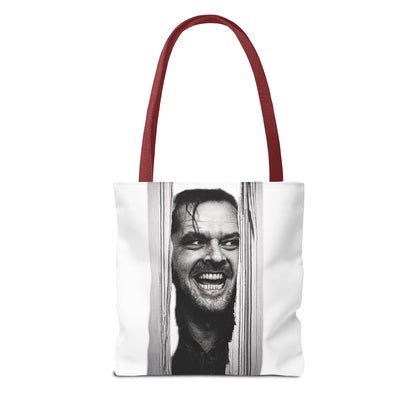 The Shining Tote Bag – Jack Torrance Jack Nicholson Kult-Horror Motiv – Schwarz-Weiß Stofftasche für Filmfans & Horror-Liebhaber