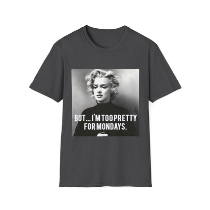 Vintage Damen T-Shirt – Too Pretty for Mondays – Retro Design – Freches Satire-Design für mutige Statements | True Insights