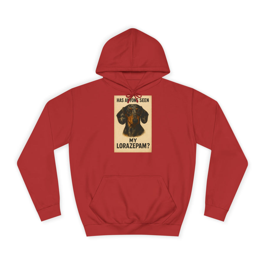 True Insights Has Anyone Seen My Lorazepam Dackel Hoodie – Lustiges Vintage-Dackel-Motiv in Fire Red