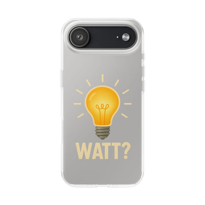 Coque de téléphone WATT? avec motif ampoule | Protection ludique pour les passionnés de technologie et d'électronique