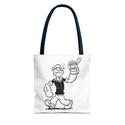 Popeye Spinat Dose Comic Kult Tote Bag – Retro Sailor Beutel aus Polyester, ideal für Comic-Fans & Nostalgiker