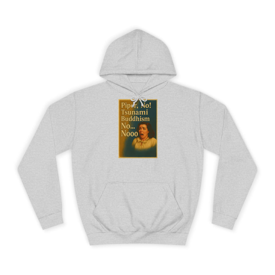 True Insights Piper, No! Tsunami. Buddhism. Hoodie – Drama-Motiv im Retro-Stil