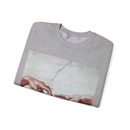 Sweatshirt – The Deal Sweatshirt – Satirische Kunst trifft Streetwear | Michelangelo Meme Design | True Insights Design mit Humor
