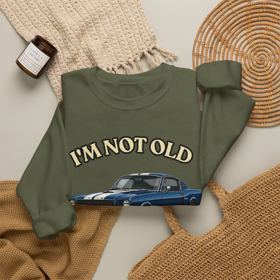 True Insights Sweatshirt Jahrgang 1966 blauer Sportwagen, warmes Geschenk zum 60. Geburtstag