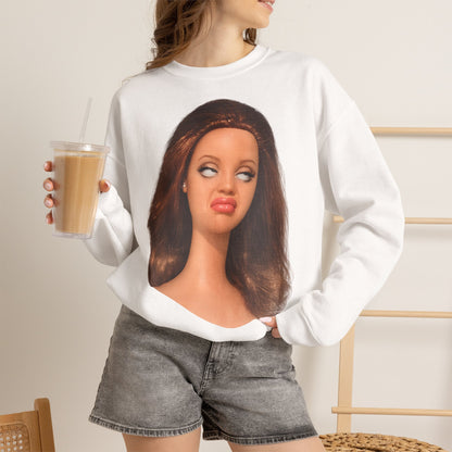 Lustiges Puppen-Gesicht T-Shirt | Genervter Blick Meme Shirt | Ironisches Statement Geschenk für Frauen