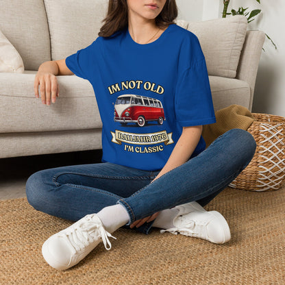 Baujahr 1976 T-Shirt zum 50. Geburtstag – I'm Not Old I'm Classic – Retro Bus Vintage Geschenk Unisex