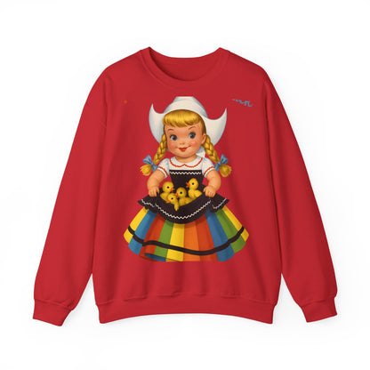 I Don't Give A Duck Sweatshirt - Lustiges Retro Holländermädchen mit Entchen, Vintage Humor Geschenk