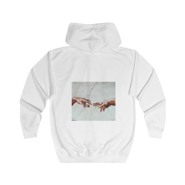 Kunst Sweatjacke „The Deal“ – Zip-Hoodie mit Rückendruck – Arctic White – Rückenansicht
