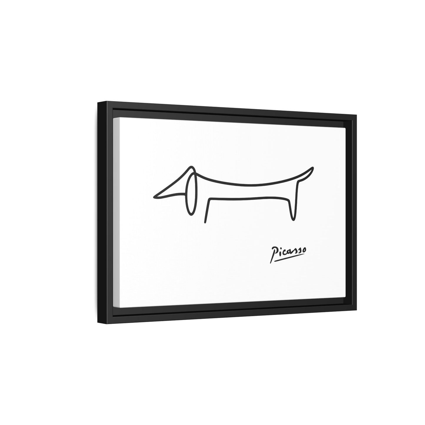 Picasso-Dackel Line-Art Leinwand | Minimalistisches Wandbild | Modernes Hunde-Kunstwerk
