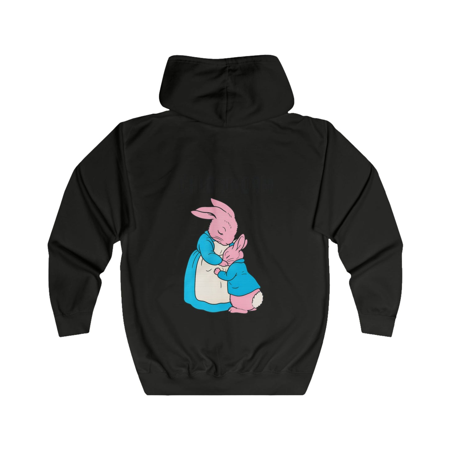 CHLOROFORM Hase Zip Hoodie – Lustiger Schwarzer Humor Kapuzenpullover mit Häschen Motiv, Sarkastisches Geschenk