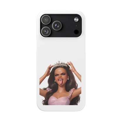 Barbicore Handyhülle – Frecher Beauty Queen Look mit Tiara & Zunge raus | Pink Puppen-Style Case für Fashion-Fans