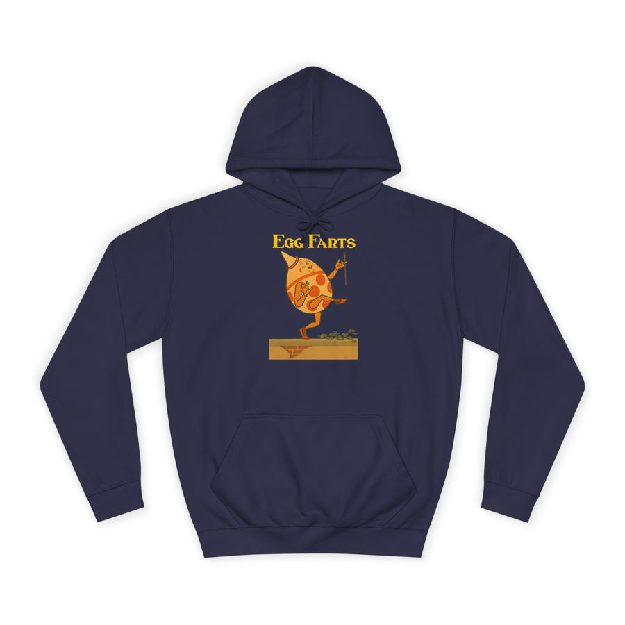 True Insights Egg Farts Hoodie – Surreales Retro-Ei-Motiv in Oxford Navy