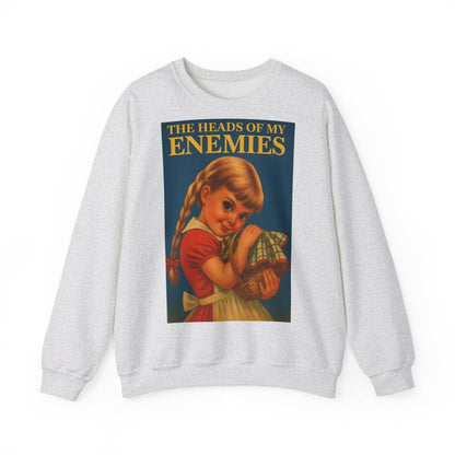 Sweatshirt – Sweatshirt „The Heads of My Enemies“ – Subversive Kunst zum Anziehen | True Insights Design mit Humor