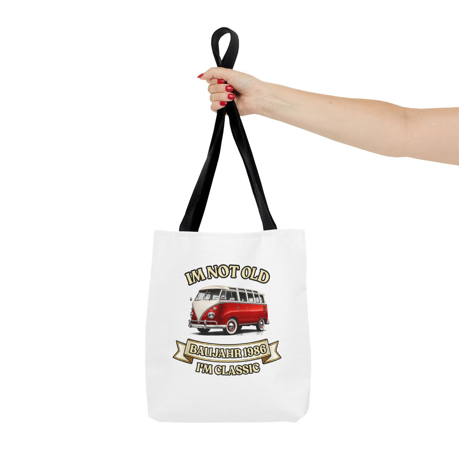 Tote Bag Année 1986 - I'm Not Old I'm Classic - Motif Bus Vintage pour les 40 ans
