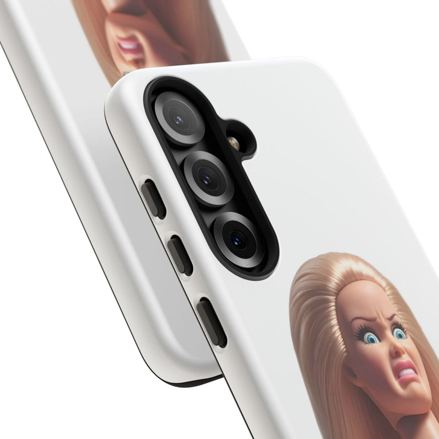 Handyhülle Lustige Pink Doll – Shocking Face Motiv für iPhone & Samsung