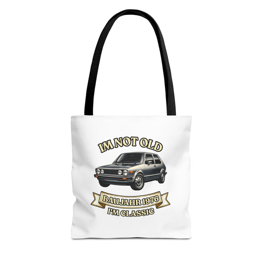 Tote Bag Baujahr 1976 - I'm Not Old I'm Classic - Oldtimer Stoffbeutel zum 50. Geburtstag, Geschenk für Autofans