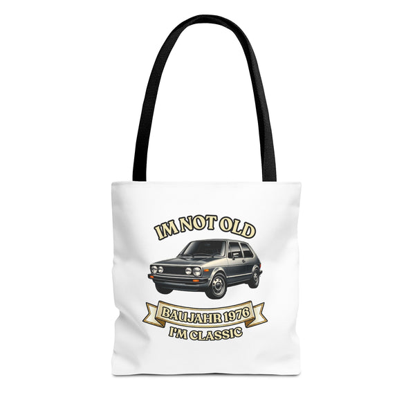 Tote Bag Année 1976 - I'm Not Old I'm Classic - Sac en tissu vintage pour 50 ans, cadeau fans de voitures