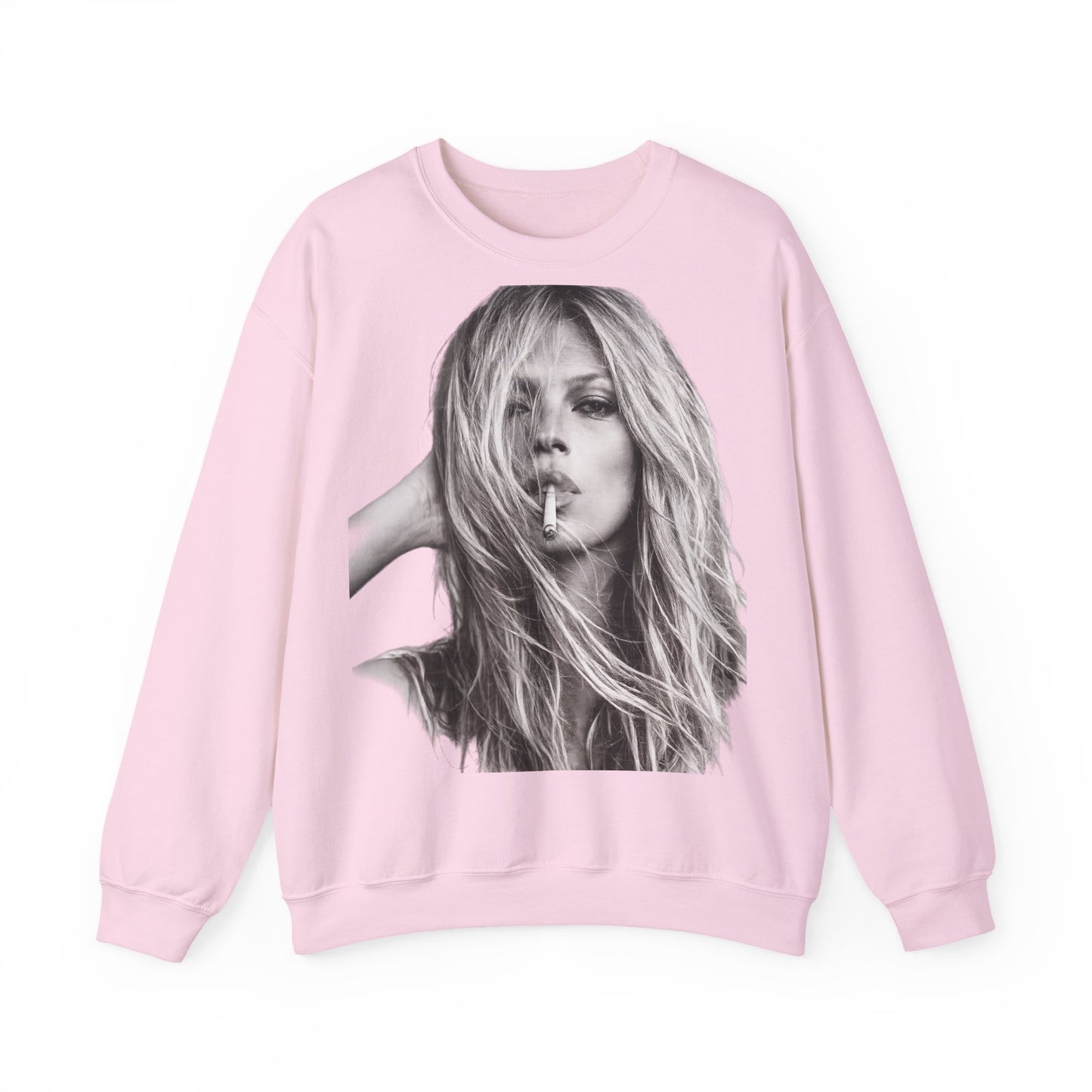 Kate Moss Sweatshirt – Schwarz-Weiß Portrait Kult-Pullover für Fashion & Vintage Fans, ikonisches Model Motiv