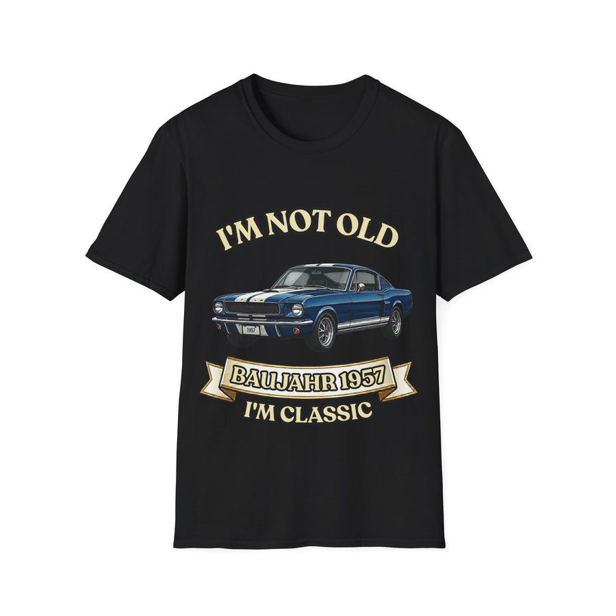True Insights Geschenk zum 70. Geburtstag – T-Shirt Jahrgang 1957 Muscle Car | I'm Not Old I'm Classic in Black