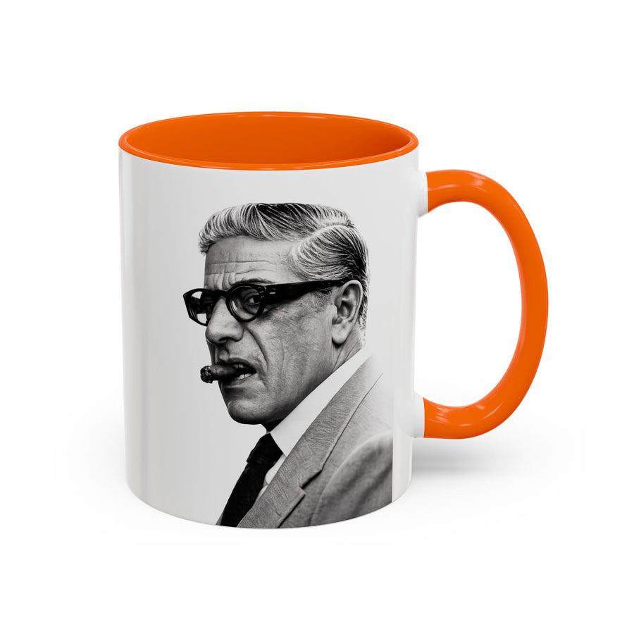 Mug Aristoteles Onassis – Portrait noir & blanc avec cigare & lunettes | Mug coloré pour fans d'histoire & de style