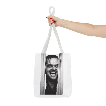 The Shining Tote Bag – Jack Torrance Jack Nicholson Kult-Horror Motiv – Schwarz-Weiß Stofftasche für Filmfans & Horror-Liebhaber